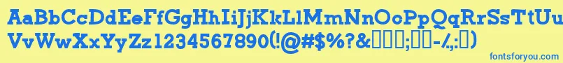CfgreenmonsterRegular Font – Blue Fonts on Yellow Background