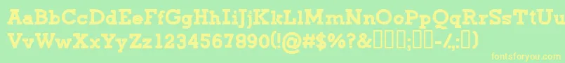 フォントCfgreenmonsterRegular – 黄色の文字が緑の背景にあります