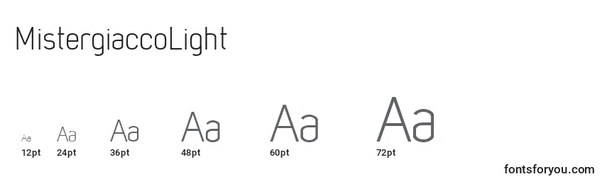 MistergiaccoLight Font Sizes
