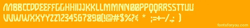 HeadtrafficDemo-fontti – keltaiset fontit oranssilla taustalla