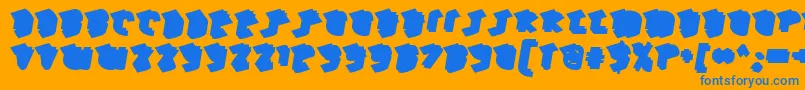 HawkeyeBack Font – Blue Fonts on Orange Background