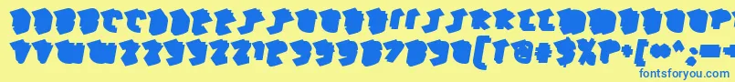 HawkeyeBack Font – Blue Fonts on Yellow Background