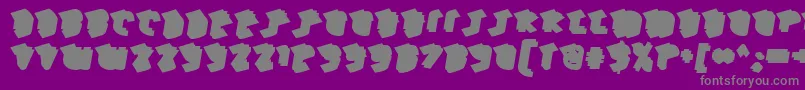 Fonte HawkeyeBack – fontes cinzas em um fundo violeta