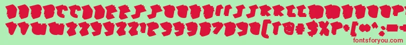 HawkeyeBack Font – Red Fonts on Green Background