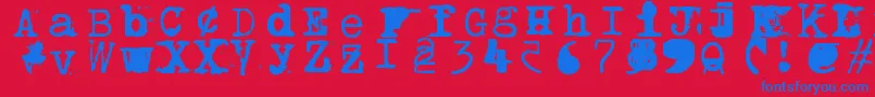 Brentonscrawltype Font – Blue Fonts on Red Background