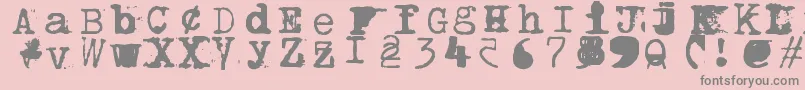 フォントBrentonscrawltype – ピンクの背景に灰色の文字