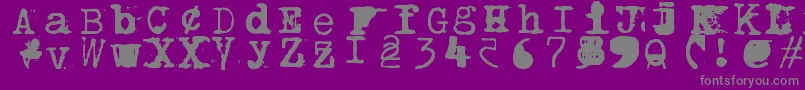Fonte Brentonscrawltype – fontes cinzas em um fundo violeta