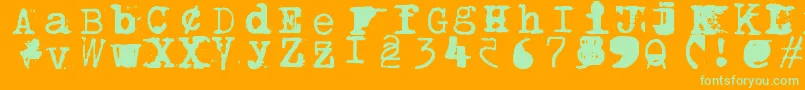 Brentonscrawltype-fontti – vihreät fontit oranssilla taustalla