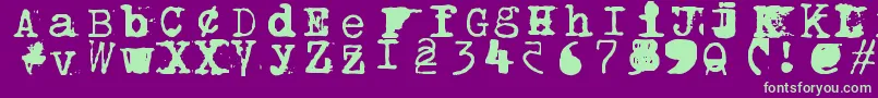 Brentonscrawltype Font – Green Fonts on Purple Background