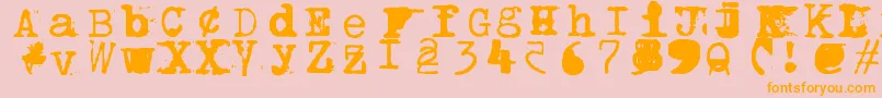 Brentonscrawltype-fontti – oranssit fontit vaaleanpunaisella taustalla