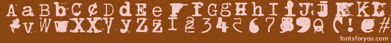 フォントBrentonscrawltype – 茶色の背景にピンクのフォント