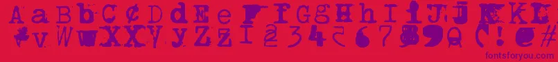 Шрифт Brentonscrawltype – фиолетовые шрифты на красном фоне