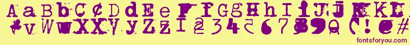 Brentonscrawltype Font – Purple Fonts on Yellow Background