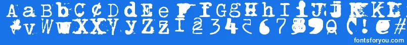 フォントBrentonscrawltype – 青い背景に白い文字