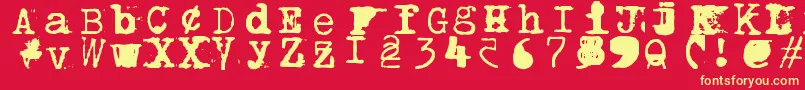 Brentonscrawltype Font – Yellow Fonts on Red Background