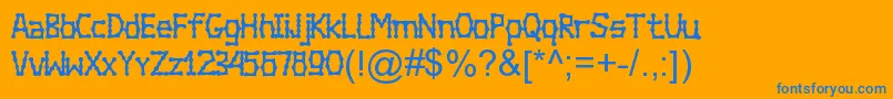 Bambuchinnox Font – Blue Fonts on Orange Background