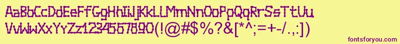 Bambuchinnox Font – Purple Fonts on Yellow Background