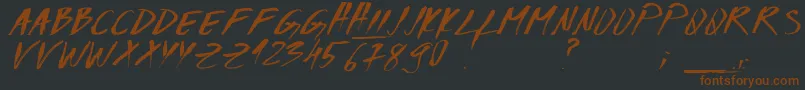 Codiac1-Schriftart – Braune Schriften auf schwarzem Hintergrund