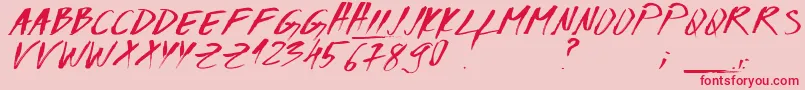 Codiac1-Schriftart – Rote Schriften auf rosa Hintergrund