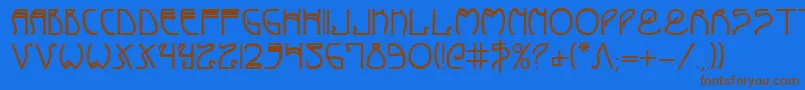 CoyoteDecoBold Font – Brown Fonts on Blue Background