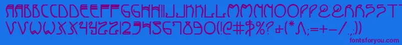 CoyoteDecoBold Font – Purple Fonts on Blue Background