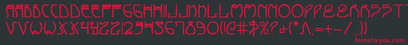 CoyoteDecoBold Font – Red Fonts on Black Background