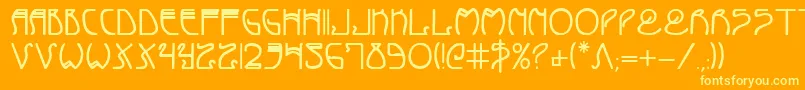 CoyoteDecoBold Font – Yellow Fonts on Orange Background