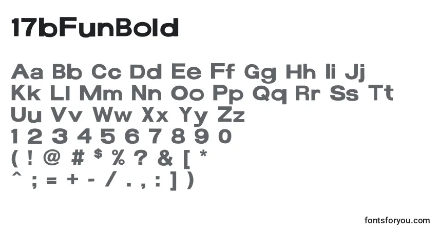 A fonte 17bFunBold – alfabeto, números, caracteres especiais