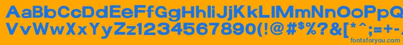 フォント17bFunBold – オレンジの背景に青い文字