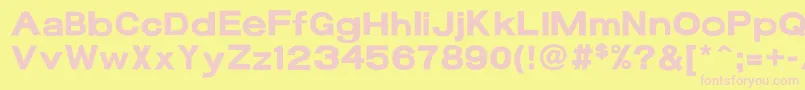 フォント17bFunBold – ピンクのフォント、黄色の背景