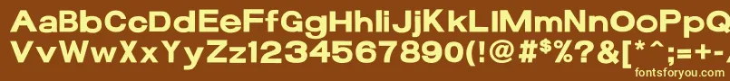 17bFunBold-fontti – keltaiset fontit ruskealla taustalla