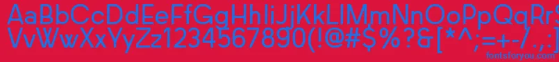 Baconsans Font – Blue Fonts on Red Background