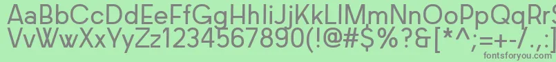 Baconsans-fontti – harmaat kirjasimet vihreällä taustalla