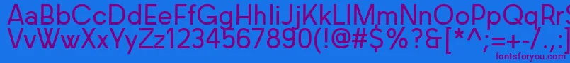 Baconsans Font – Purple Fonts on Blue Background