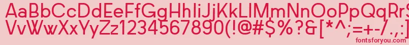 フォントBaconsans – ピンクの背景に赤い文字