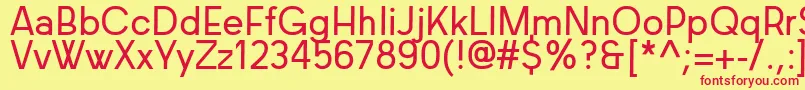 Baconsans Font – Red Fonts on Yellow Background