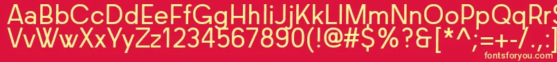 Baconsans Font – Yellow Fonts on Red Background