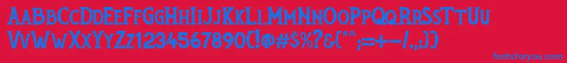 RumouratexturesPersonalUseOnly Font – Blue Fonts on Red Background