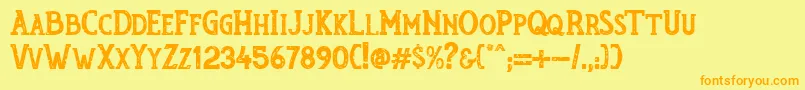 RumouratexturesPersonalUseOnly Font – Orange Fonts on Yellow Background