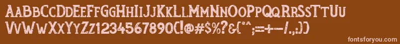RumouratexturesPersonalUseOnly Font – Pink Fonts on Brown Background
