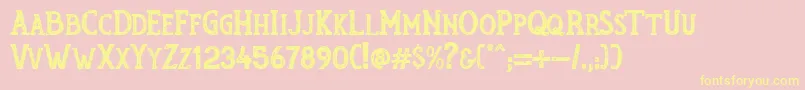 Saiba mais sobre a fonte RumouratexturesPersonalUseOnly Fonte RumouratexturesPersonalUseOnly – fontes amarelas em um fundo rosa
