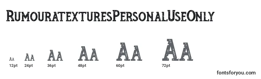 RumouratexturesPersonalUseOnly Font Sizes