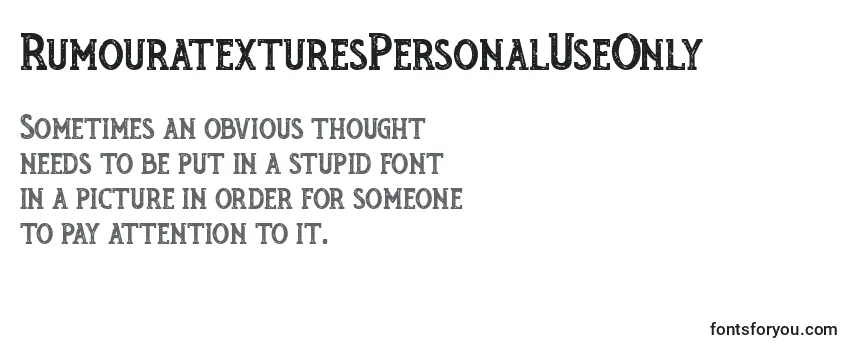 RumouratexturesPersonalUseOnly Font