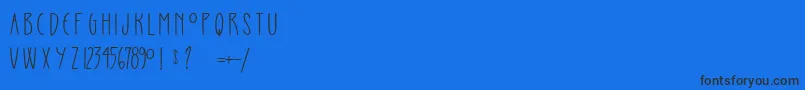 Fonte CaviarDeLapinBlanc – fontes pretas em um fundo azul