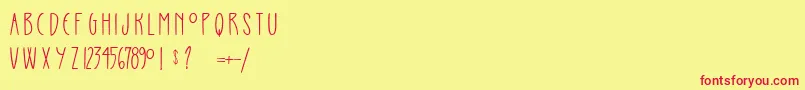 CaviarDeLapinBlanc Font – Red Fonts on Yellow Background