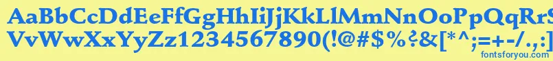 StempelschneidlerstdBlack Font – Blue Fonts on Yellow Background