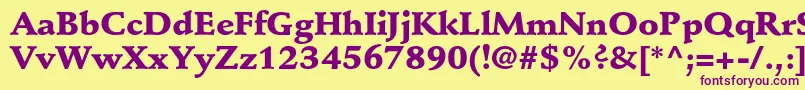 StempelschneidlerstdBlack Font – Purple Fonts on Yellow Background