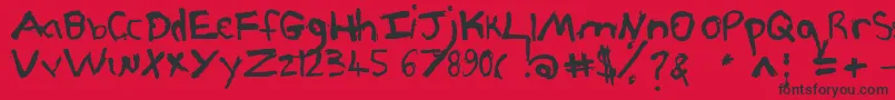 Pjgrunge Font – Black Fonts on Red Background