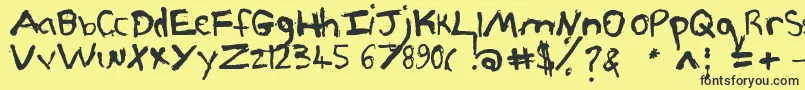 Pjgrunge Font – Black Fonts on Yellow Background