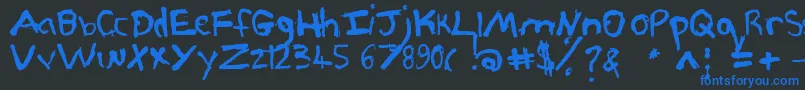 Saiba mais sobre a fonte Pjgrunge Fonte Pjgrunge – fontes azuis em um fundo preto